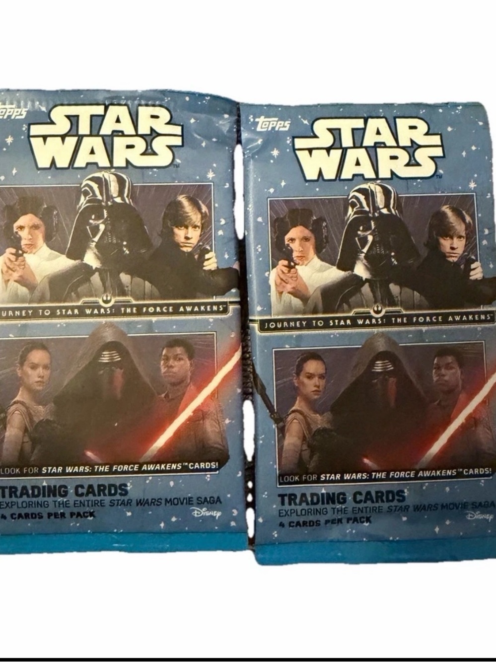 Star Wars Topps Trading Card Packs -2 blue packs.